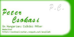 peter csokasi business card