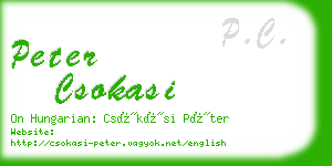 peter csokasi business card